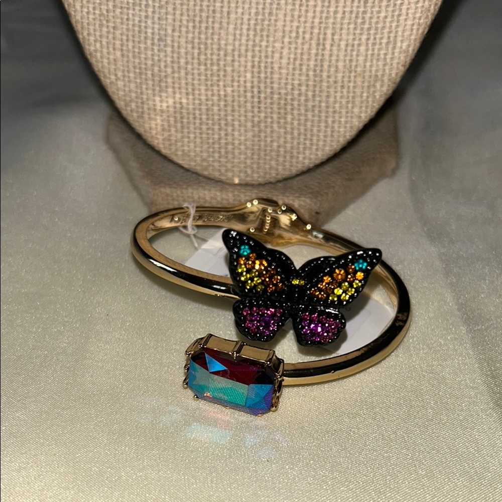 Betsey Johnson Gold Necklace Set with Colorful Butterflies - Picture 3 of 5